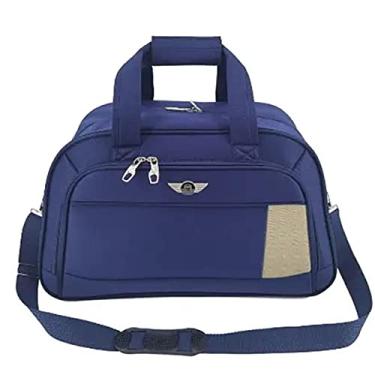 Imagem de Mala Sacola de Viagem Grande Tecido Mão e Transversal Santino Cor:Azul;tamanho:G