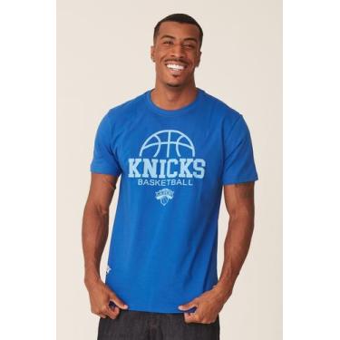 Imagem de Camiseta Nba Estampada New York Knicks Casual Azul Royal