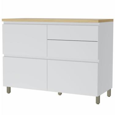 Imagem de Balcão Nesher Rainha em MDF 15mm com 1 Porta, 4 Gavetas e 1 Prateleira - 120cm de largura