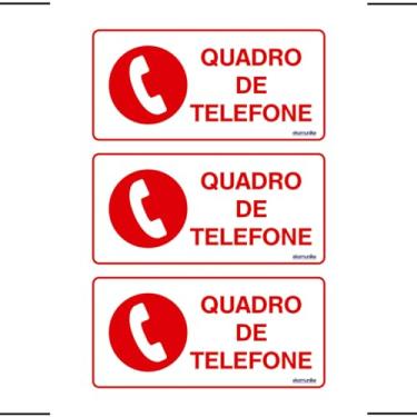 Imagem de Combo 3 Placas De Sinalização Quadro De Telefone 20x10 Ekomunike - X-743 F9e