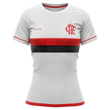 Imagem de Camiseta Braziline Approval Flamengo Feminino -  Branco e Vermelho