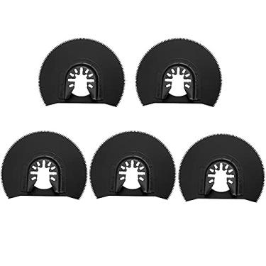 Imagem de TopHomer 5 lâminas de ferramentas oscilantes, lâminas de serra de semicírculo de aço de alto carbono, lâminas de 88 mm, lâminas multiferramentas para corte de madeira, placa de perfuração, moagem,