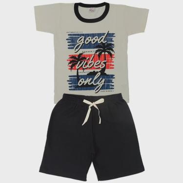 Imagem de Conjunto Camiseta Good Vibes Bege e Bermuda - Luky & Buky