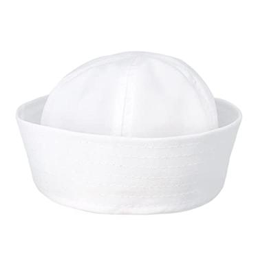 Imagem de ZARSIO Chapéu de marinheiro - Capitão da Marinha Capitão Náutico Dome Gorro Branco, Branco, tamanho �nico