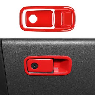 Imagem de HTHE Capa para botão de interruptor de caixa de armazenamento Ford Bronco Copilot compatível com Ford Bronco 2021 2022+ 2/4 portas (ABS, 2 peças/conjunto, vermelho)