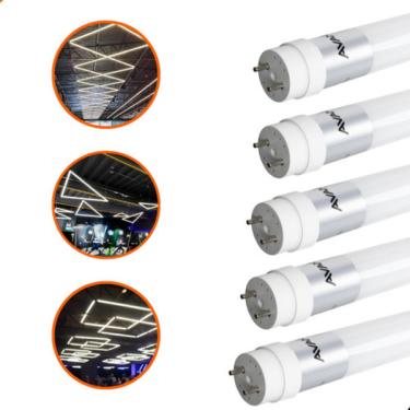 Imagem de Kit 5 Lâmpadas Tubular 18w Vidro Led T8 1,20m Branco - Branco