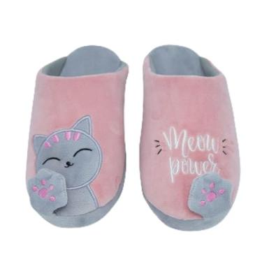 Imagem de Pantufa Chinelo Gato Rosa Pet Veterinário Animal Meow Power (P)