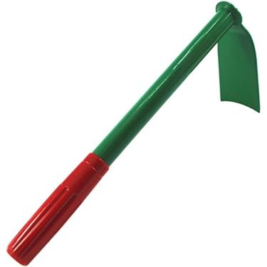 Imagem de Enxada de jardim doméstico - Vermelho Verde Cores Enxada de uma peça Ferramenta manual Aço manganês para pequenas plantas de quintal ao ar livre Lâmina longa bonita e durável