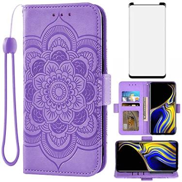 Imagem de Asuwish Capa carteira compatível com Samsung Galaxy Note 9 e protetor de tela de vidro temperado de couro com suporte para cartão de crédito para Galaxies Note9 Gaxaly Glaxay Not S9 Mulheres Homens