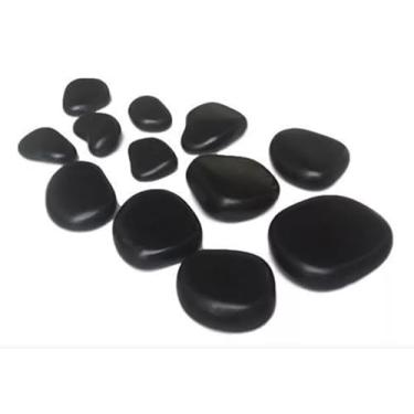 Imagem de Kit 10 Pedras Quentes Vulcânicas para Massagem - Terapia Relaxante e Alívio de Tensão