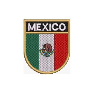 Imagem de BP0050E-001 Bandeira México Patch Bordado 6,8×8,0cm (D- Arquivo Matriz para bordar.)