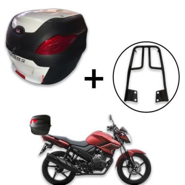 Imagem de Baú 29 Litros Awa Proos + Bagageiro  Fazer 150 2014+, Branco