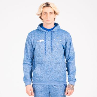 Imagem de Moletom Masculino Cruzeiro Oficial Fechado Mescla Azul