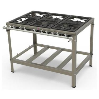 Imagem de Fogão Progás Inox 3 Queimadores Simples e 3 Duplos PMINOX-603F