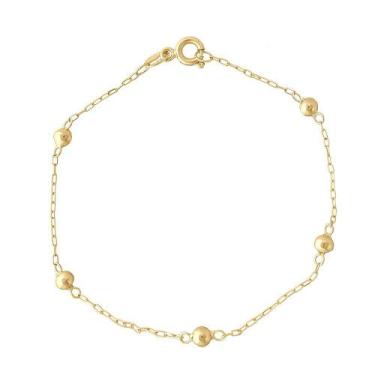 Imagem de Pulseira De Ouro 18k 750 Bolinha Bebê Recém Nascido - DR Jóias