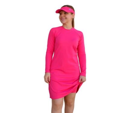 Imagem de Kit Vestido Comportado Saída De Praia + Short Evangélico Manga Longa P