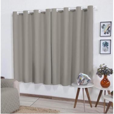 Imagem de Cortina Roma 3,00m X 1,70m Caramelo P/ Varão De Até 2m Sala - Enxovais