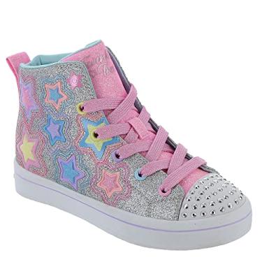 Imagem de Skechers Tênis infantil unissex Twinkle Toes TWI-Lites 2.0 Star Gloss, Prata/Multi, 1 Little Kid