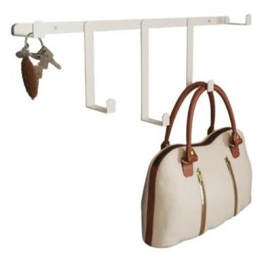 Imagem de Cabideiro Narciso Decorativo Ferro Parede Industrial Branco - Nosso So