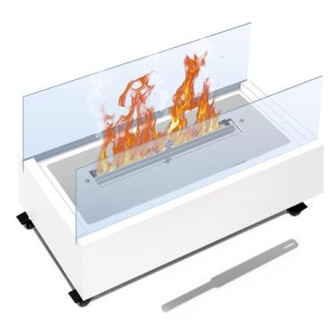 Imagem de LM30 Lareira Ecológica Completa Com Vidros E Rodízios 45cm (base De Ma