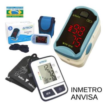 Imagem de Aparelho Medidor De Pressão De Braço Com Oximetro De Dedo Digital GTEC