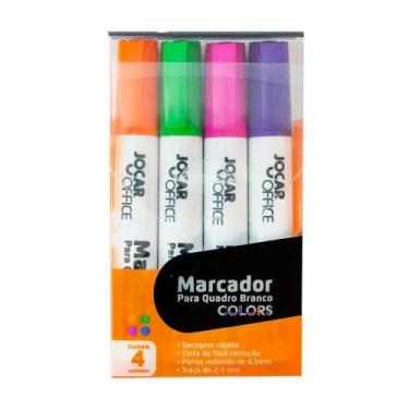 Imagem de Caneta Pincel Marcador Quadro Branco 4 Cores Jocar Office