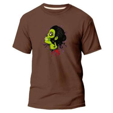 Imagem de  Camiseta Basica Algodão Premium Estampa Digital Zombie Girl - NoBrand