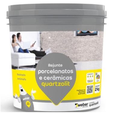 Imagem de Rejunte Porcelanato/Cerâmica Branco Balde/2kg - Quartzolit