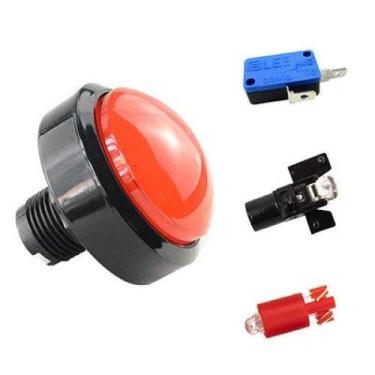 Imagem de BOTAO ARCADE FLIPERAMA ILUMINADO 60mm - VERMELHO - Chaves