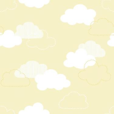 Imagem de Papel De Parede Vinílico Nuvens Fundo Amarelo Quarto 5m - DELIQUADROS,