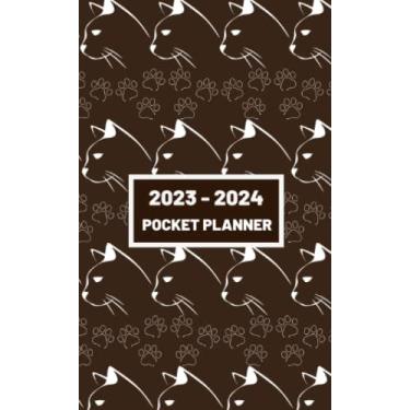 Imagem de 2023-2024 Cats Monthly Pocket Planner/ 2 Year Monthly Pocket Planner for Purse or Bag: 2023-2024 Cats Pocket Calendar/Planner & Organizer Agenda Jan 2023-Dec 2024