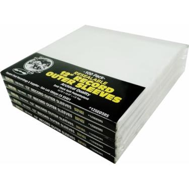 Imagem de (500) Capas externas de disco de vinil LP de 30,5 cm - Polietileno macio RESEALÁVEL - Qualidade de arquivo resistente de 3 mil #12SE03RS