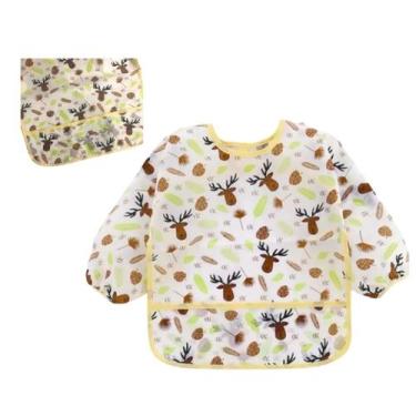 Imagem de Babador Manga Longa Blw Baby Impermeável Bolso Alce Neném