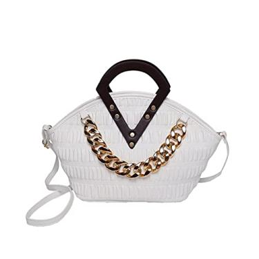 Imagem de Bolsas Tote Bag Grandes para Mulheres Bolsa Transversal de Couro Luxo para Senhoras(White)