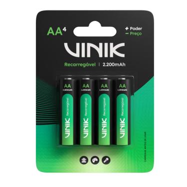 Imagem de Pilha Recarregável AA C/4 - 2200MAH 1.2V - VP2AB4R
