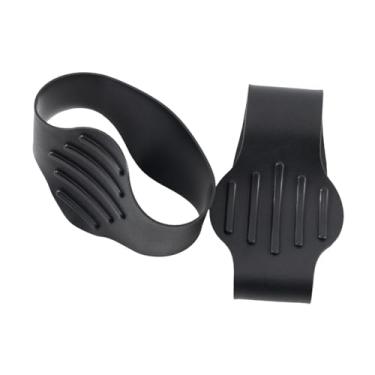 Imagem de kowaku 2 peças Tampa de renda de silicone, equipamento de futebol atletas portáteis universais que executam o suporte de cadarço reutilizável não deslizante, Preto