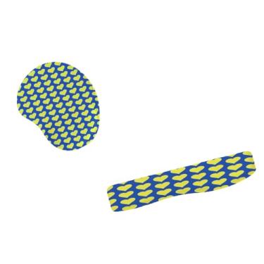 Imagem de Kit Mouse Pad E Apoio Teclado Ergonômico Coração Amarelo Radiante