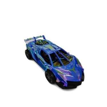 Imagem de Carrinho de Brinquedo Cintilante Com Fricção 16cm - NoBrand, Azul