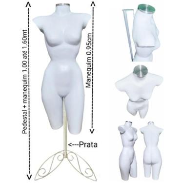 Imagem de Manequim feminino (Meio corpo cinturinha N.36) branco com tampa + pede