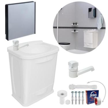 Imagem de Gabinete 2 Portas Suspenso Banheiro Lavatório + Armário + - Astra