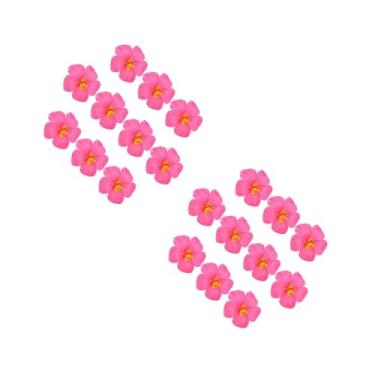 Imagem de Veemoon 20 Peças De Flores Artificiais De Hibisco Rosa Decoração De Flores Artificiais Decoração De Cabeça Floral Tropical Falsa Decoração De Festa De Verão Acessórios De