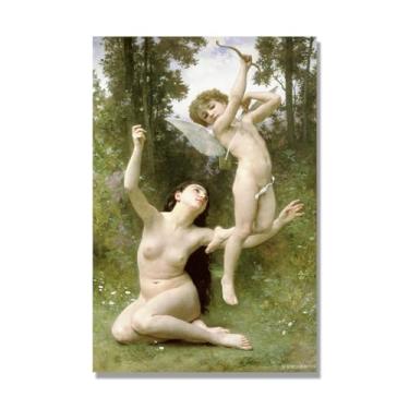 Imagem de Impressões de arte William Adolphe Bouguereau - Pintura de retrato - (Love Flies Away) - Pôster temático de mitologia grega - Pôster de decoração de parede vintage. Tela de decoração de parede 40 x 60