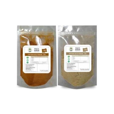Imagem de Kit: Cúrcuma em pó 100g + Gengibre em pó 100g Raiz e Sabor