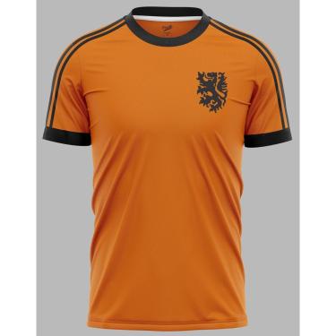 Imagem de Camisa Futebol Holanda Anos 70 Dry Bordada Retrô-Masculino
