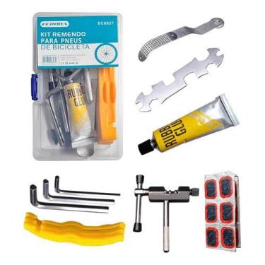 Imagem de Kit Reparo Para Pneu De Bike 24 Peças Com Cola E Ferramentas - Ecooda