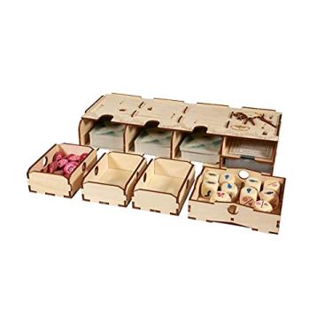 Imagem de The Broken Token Organizador De Jogos Compatível Com A Expansão Wingspan Oceania - Caixa Organizadora Madeira Várias Bandejas