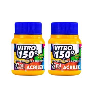Imagem de Kit Com 2 Tintas Vitro 150º 37ml Amarelo Ouro 505 - Acrilex Para Dar Um Acabamento Vibrante E Duradouro Às Suas Peças Garantindo A Durabilidade E A Beleza Dos Seus Projetos