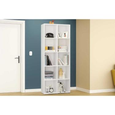 Imagem de Estante Livreiro Casal Caracol c/ 10 Nichos Branco - Politorno