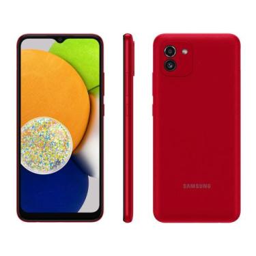 Imagem de Smartphone Samsung Galaxy A03 64GB Vermelho 4G Octa-Core 4GB RAM Tela 