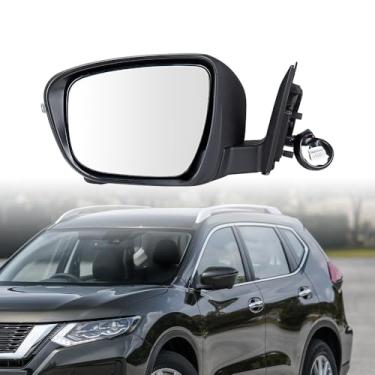 Imagem de amopacorp Espelho retrovisor lateral esquerdo compatível com Nissan X-Trail T32 Rogue Sport 2014-2019, lado do motorista, preto, aquecido, câmera integrada, seta âmbar